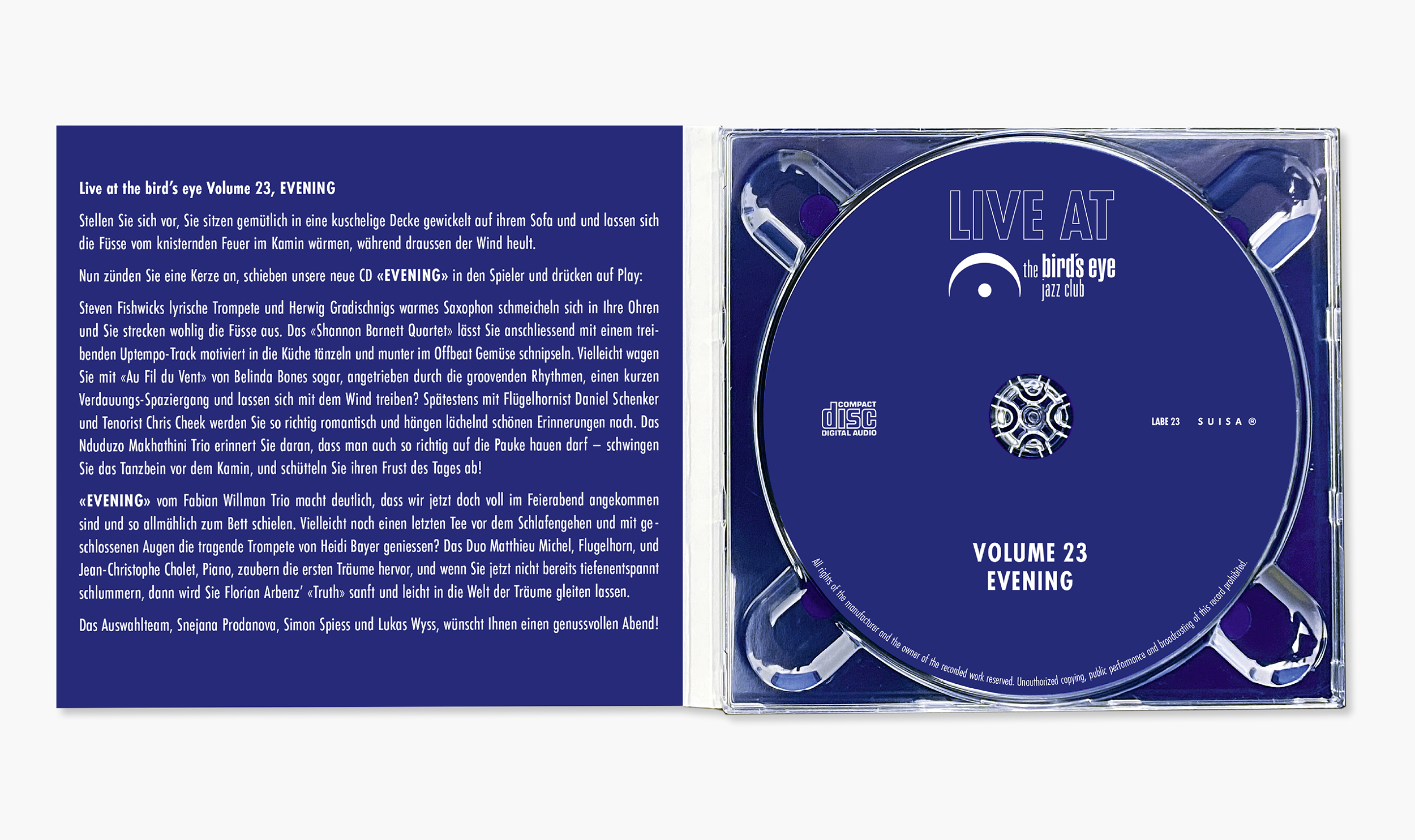 the bird’s eye jazz club cd volume 23 – evening